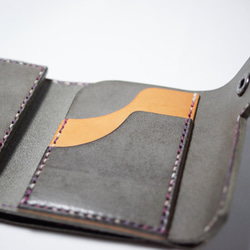 限定製作 コンパクトな革製財布 サーペンタインxイエロー フル財布 6枚目の画像