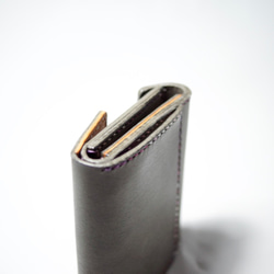 限定製作 コンパクトな革製財布 サーペンタインxイエロー フル財布 8枚目の画像