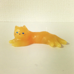 寝そべり猫のキャンドル（orange） 1枚目の画像