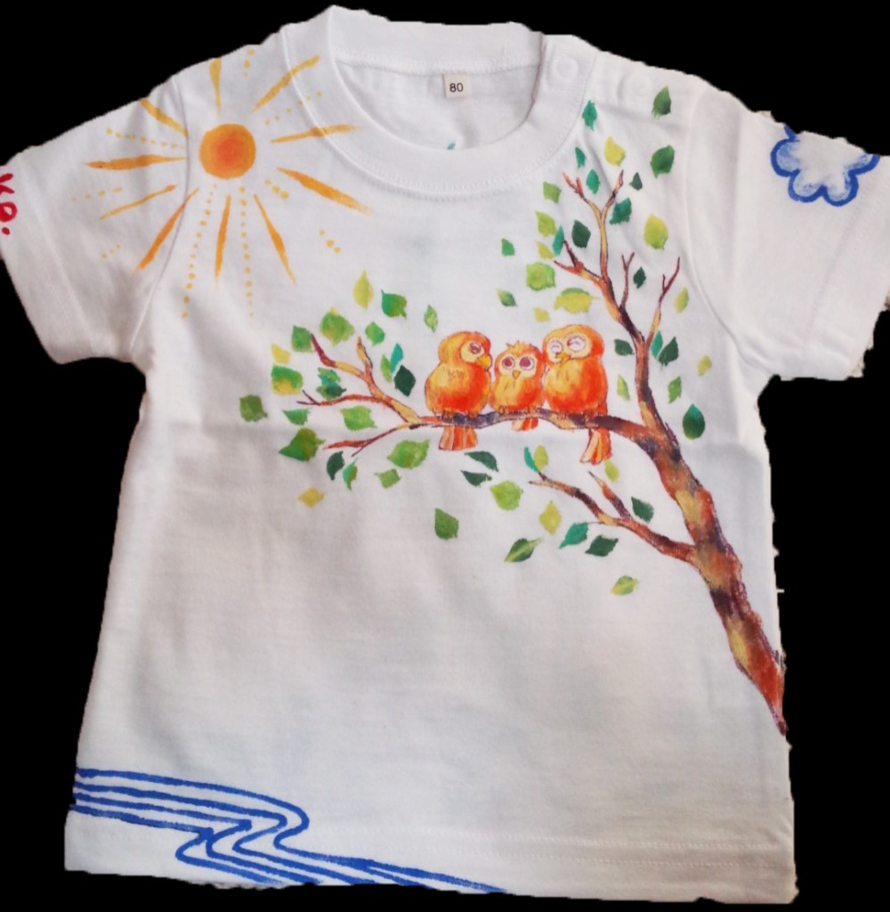 特注手描きTシャツ★名入れ★プレゼント出産祝いに