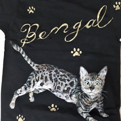 ペット　似顔絵 ベンガル猫のTシャツ　毛並みを感じて 2枚目の画像