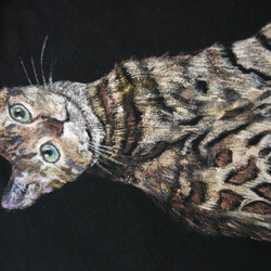 ペット　似顔絵 ベンガル猫のTシャツ　毛並みを感じて 5枚目の画像