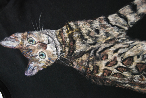ペット　似顔絵 ベンガル猫のTシャツ　毛並みを感じて 5枚目の画像
