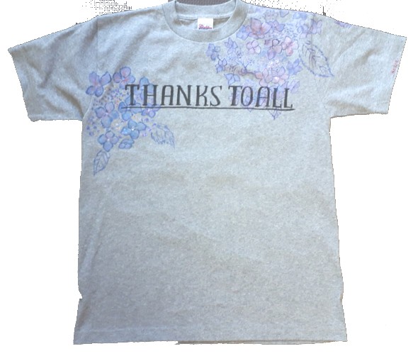 紫陽花ロゴTシャツ　グレー　女性L