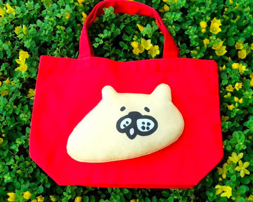 tsu.　くまさん抱っこわんこ　トートバッグ　小物入れ tsu.様専用 くまさん抱っこわんこ トートバッグ 小物入れ
