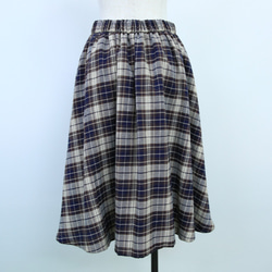 「受注生産」(再販)通年人気チェック柄フレアスカート 2枚目の画像
