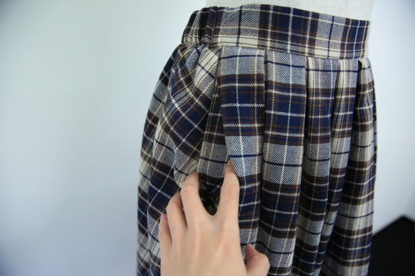 「受注生産」(再販)通年人気チェック柄フレアスカート 5枚目の画像