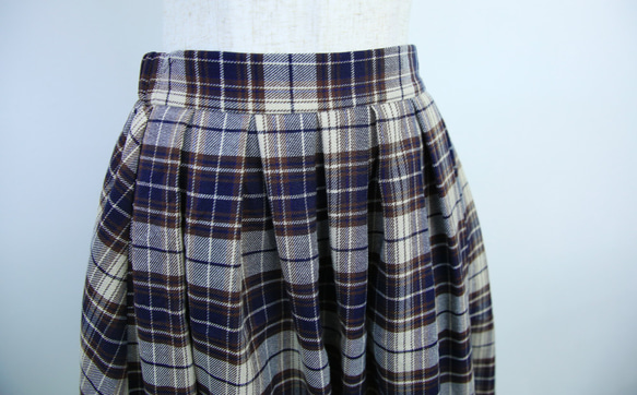 「受注生産」(再販)通年人気チェック柄フレアスカート 6枚目の画像