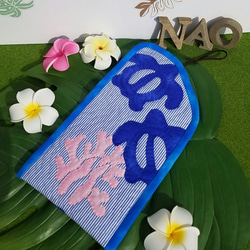 【ハワイアンキルト】ホヌのポーチ☆iPad miniケース 3枚目の画像