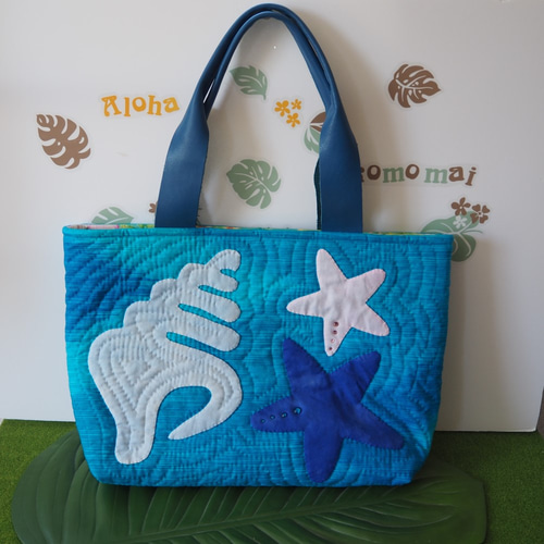 NO.218 ハワイアンキルト トートバッグ ハンドメイド ロケラニ(薔薇