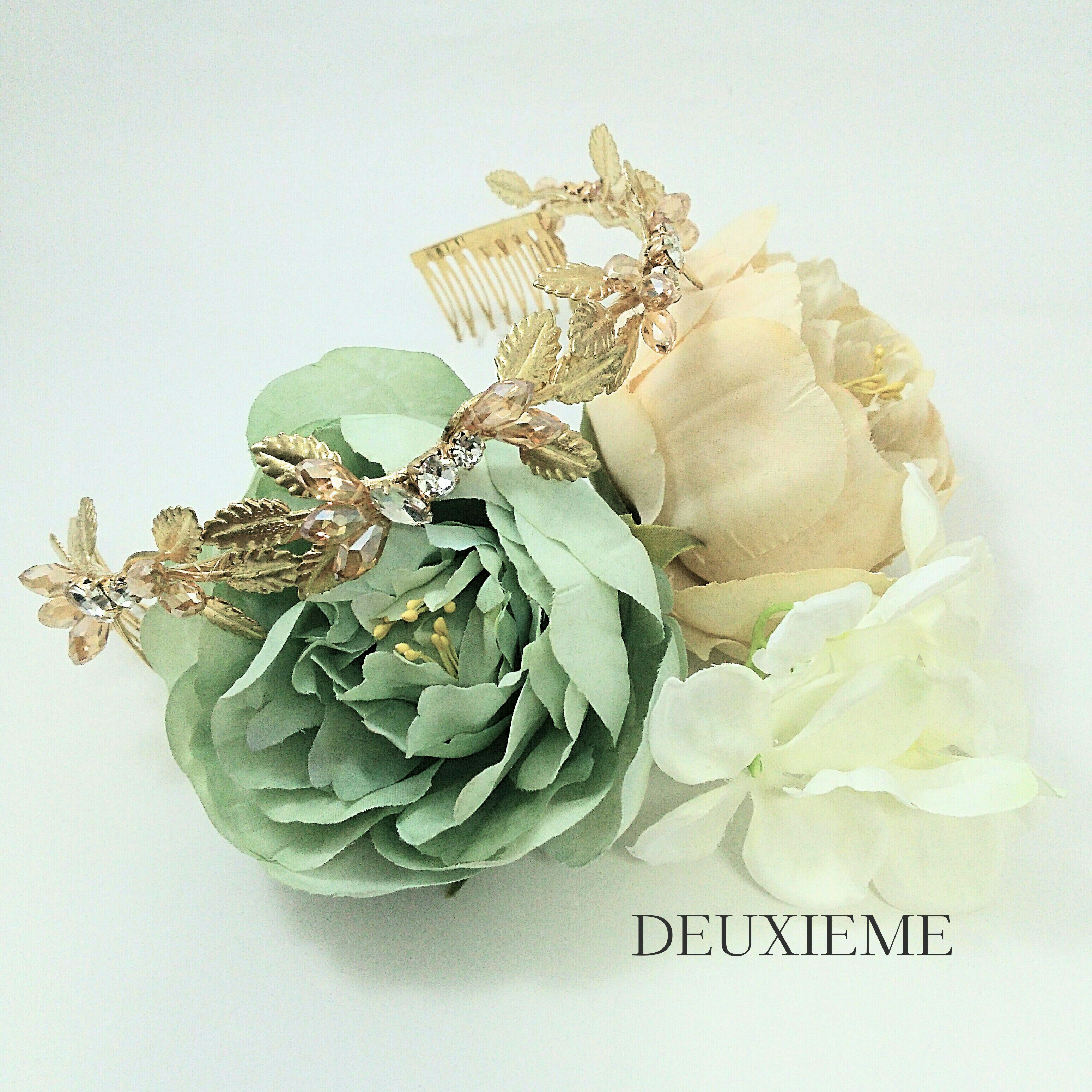 再販 リーフ×ビジューのヘッドドレス