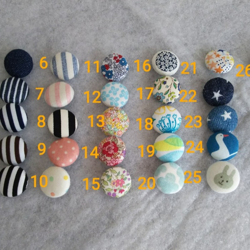 親子くるみボタン　ヘアゴム　3個セット　木の実　親子コーデ　姉妹コーデ　オレンジ くるみボタンーヘアゴム用ーオーバル・55（3個入り）生地の通販