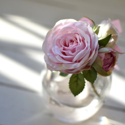 水のいらないフラワーインテリア/花のボトルメッセージ「Bonjour!」Soht Pink 3枚目の画像