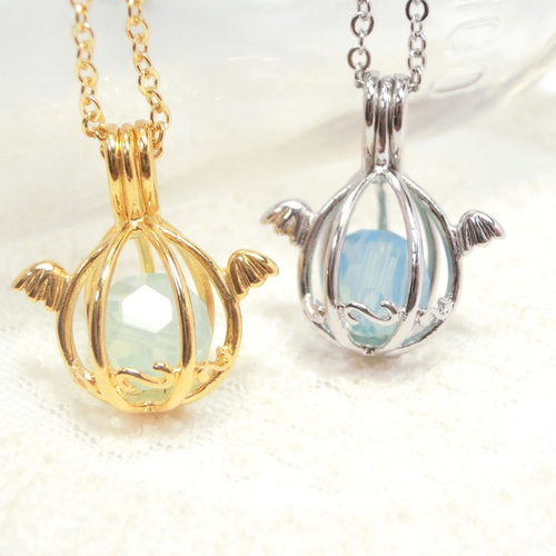 天使の卵　SV925 +K10 翼のある卵型ペンダントトップ　ネックレス 天使の卵 SV925 +K10 翼のある卵型ペンダントトップ ネックレス