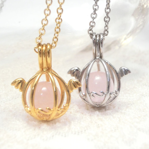 天使の卵ネックレス（ローズクォーツ） ネックレス・ペンダント