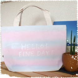 キャッチフレーズミニトートバッグ「HELLO! FINE DAY!」 1枚目の画像