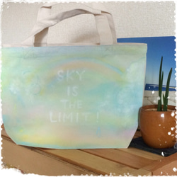 キャッチフレーズミニトートバッグ「SKY IS YHE LIMIT」 1枚目の画像