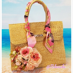 ≪期間限定SALE≫ 再入荷！フラワーかごバッグ（バーキン風） かご