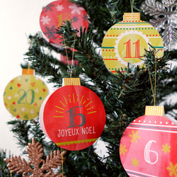 オーナメント型アドベントカレンダー（クリスマスカラー） クリスマス