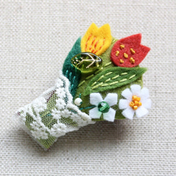 ヤシの木 フェルトと刺繍のブローチ ブローチ StampFactory 通販
