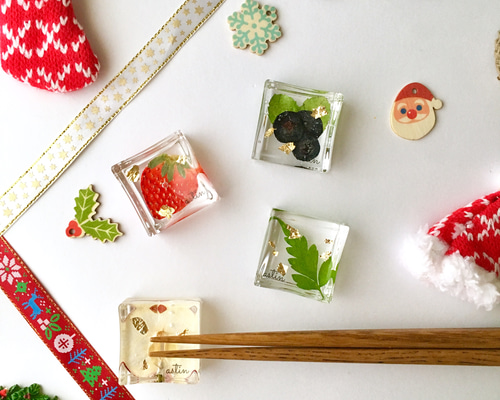 クリスマス押しフルーツ箸置き【4個セット】 箸・箸置き astin