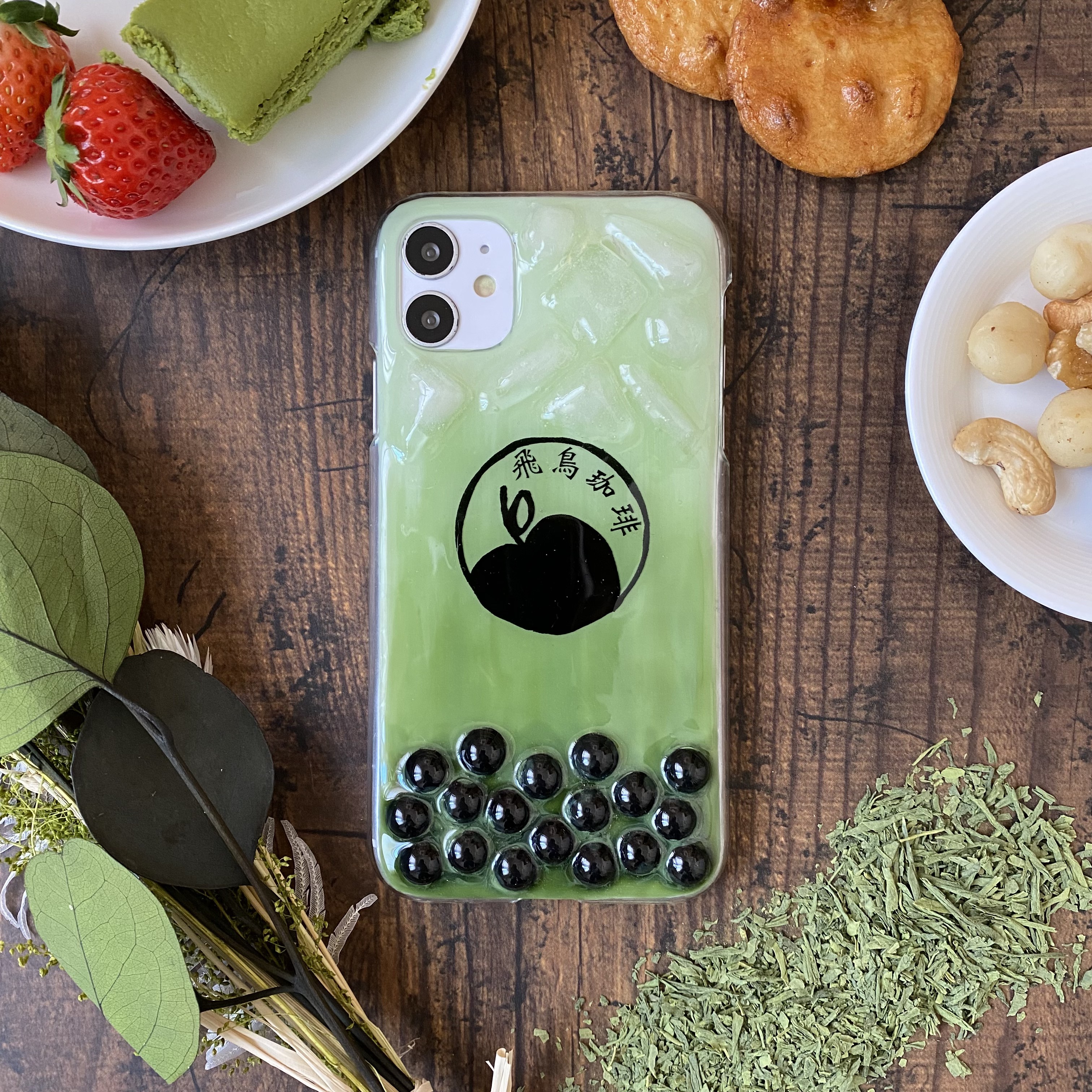 71i.【飛鳥珈琲】タピオカ抹茶ラテ の iPhoneケース