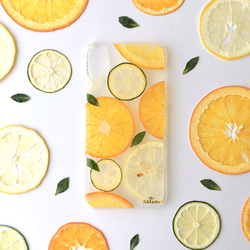 柑橘混合壓花 iPhone 保護殼筆記本智慧型手機肩背可更換 iPhone15 Pro Max Plus 第1張的照片