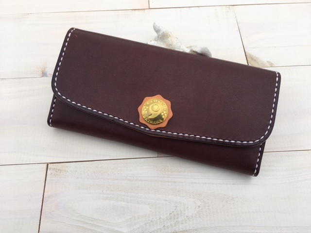 Big Capacity 長財布 イタリアレザー ブラウン×ナチュラル