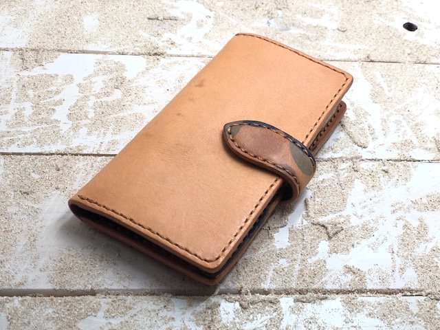 iPhone＆android　スマホケース　手帳型　ナチュラル×カモフラナチュラル　迷彩