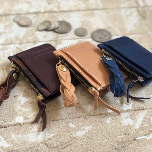 レザー フラグメント ケース ナチュラル×オフホワイト