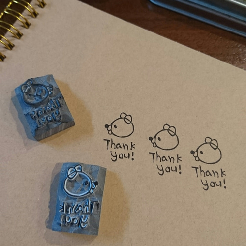 消しゴムはんこNo.507 くま thank you so much