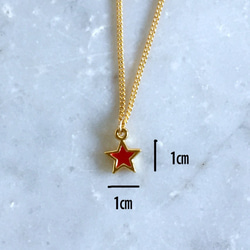 〔再販〕k16gp☆mini star 小さな星ひとつネックレス(赤) 2枚目の画像
