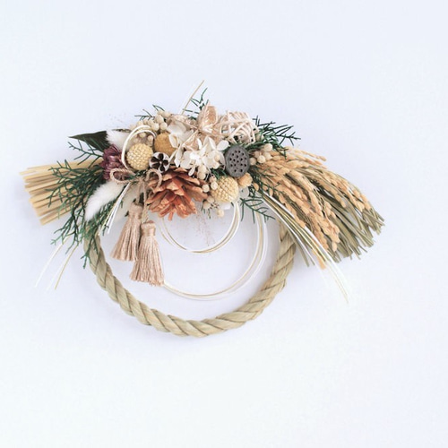 31.若松しめ縄 フレッシュ若松の迎春しめ縄飾り50cm（鶴・紺）発送期間12/20〜29