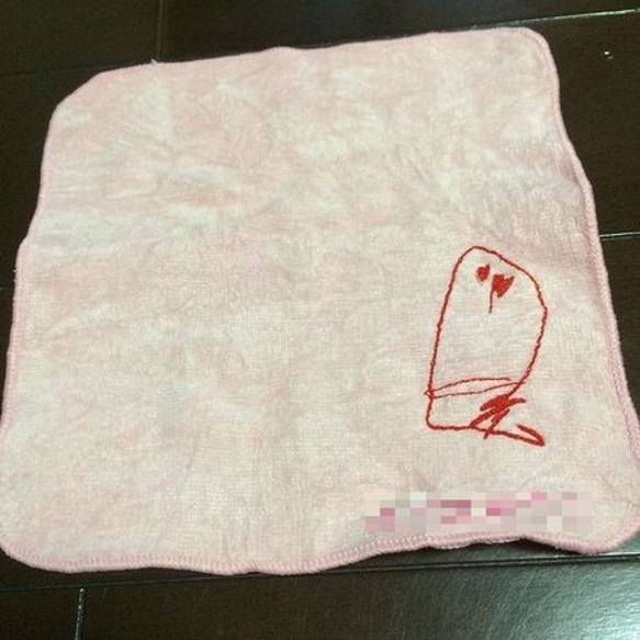 拉絲繡花毛巾手帕（迷你） 第3張的照片