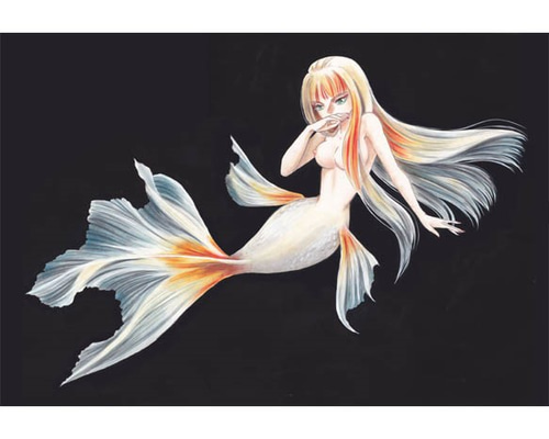 人魚サラリーマン 油絵 原画 手描き オリジナル 一点物 0_a7971b1ded18f31412240bffc3f8