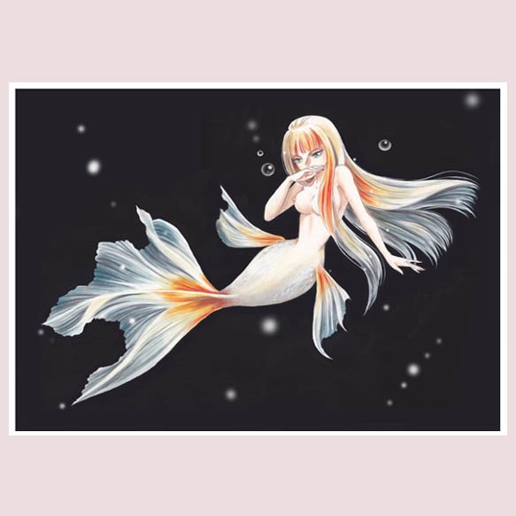 ハンドメイド　金魚　絵画　夏 ハンドメイド 金魚 絵画 夏