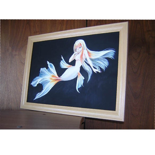 絵画　人魚 金色青海波・人魚姫Golden wave pattern, little mermaid|樋口