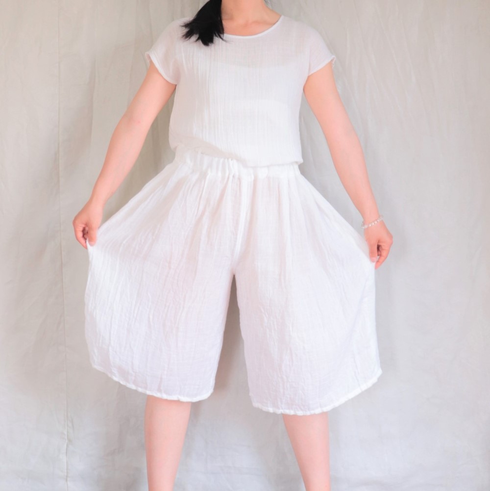 オーガニックコットンの夏のサラっとキュロット