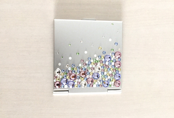 アルミ折りたたみミラー スワロフスキーデザインデコ マーメイド