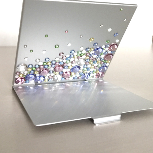 アルミ折りたたみミラー スワロフスキーデザインデコ マーメイド