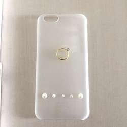 iPhone6/6s カバー・ケース リングデザインデコレーション パール 期間限定送料無料！ 1枚目の画像