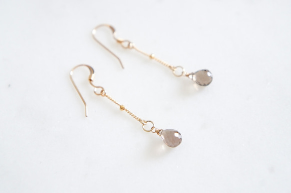 [14KGF] Smokey Quartz Earring 3枚目の画像