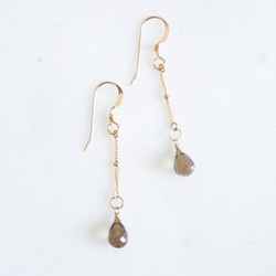 [14KGF] Smokey Quartz Earring 2枚目の画像