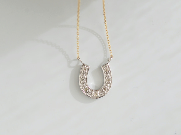 アガット　agete　ホースシュー ダイヤ 馬蹄　ネックレス　K10YG agete】アガット『K18YG ダイヤモンド0.18ct ネックレス ホース