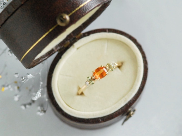 スペサルティンガーネット カラーストーンリング / K10YG【1点限定