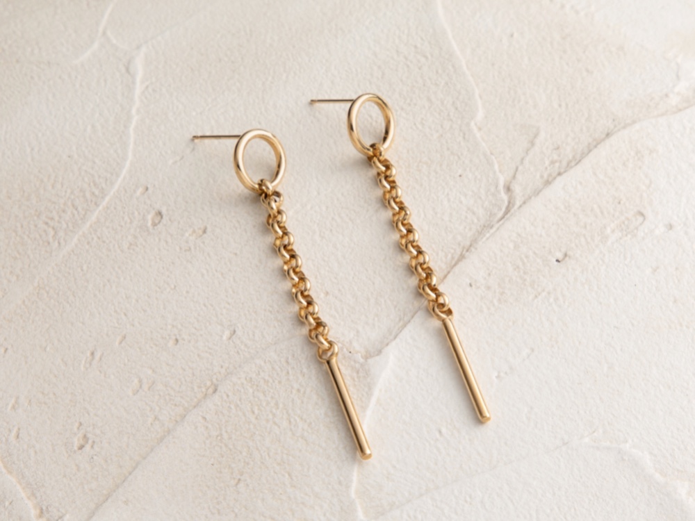 silver ロングチェーンピアス【受注製作】