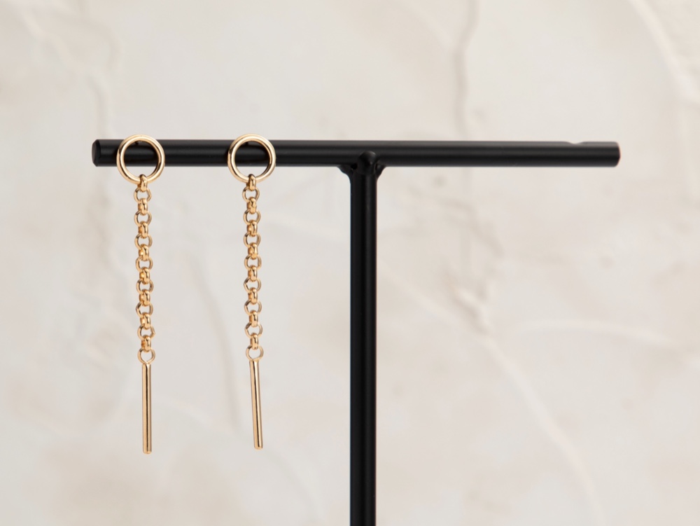 silver ロングチェーンピアス【受注製作】