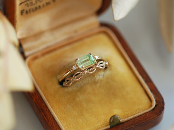 【鑑別付】K18 グリーングロシュラーガーネットリング　11号お直し 鑑別付】K18 グリーングロシュラーガーネットリング 11号お直し