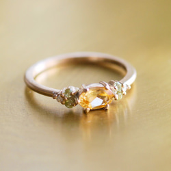 1点限り】インペリアルトパーズ リング k10YG / アンティーク風 指輪