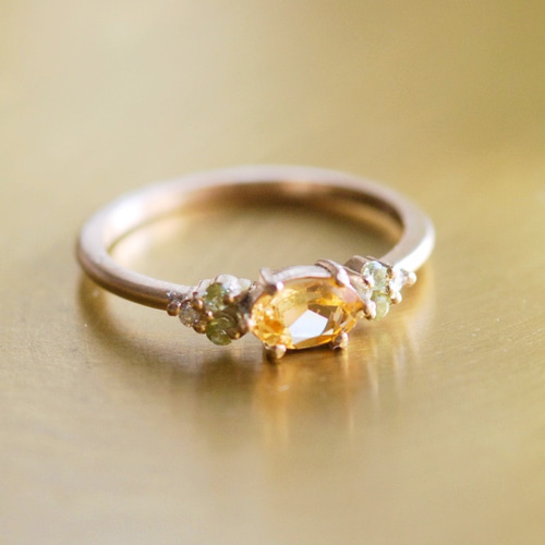 1点限り】インペリアルトパーズ リング k10YG / アンティーク風 指輪